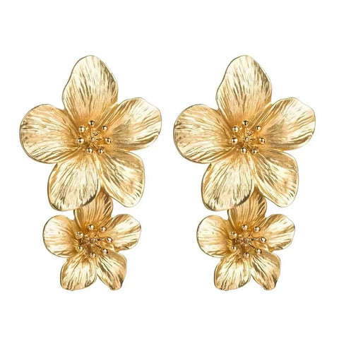 Vintage Metal Flower Stud Earrings-Modern Baby Las Vegas