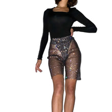 Load image into Gallery viewer, Mesh Rhinestone Shorts
