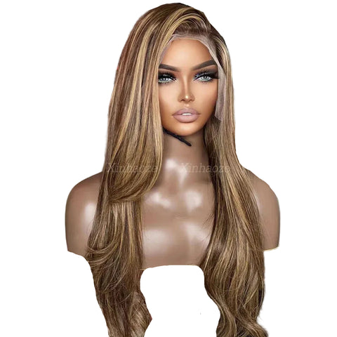 Highlighted Straight Invisible HD Lace Wig