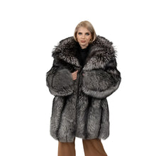 Load image into Gallery viewer, Luxe Silver Fur Coat
