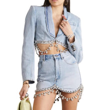 Load image into Gallery viewer, Drip Diamond Tassel Denim Set-Modern Baby Las Vegas
