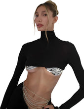 Load image into Gallery viewer, Sequin Patch Top And Chain Pant Set
