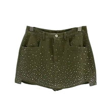 Load image into Gallery viewer, Irregular Speckled Crystal Denim Skirt
