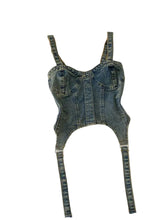 Load image into Gallery viewer, Irregular Vintage Denim Tank Top
