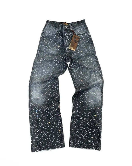 Vintage Full Crystal Denim Jeans-Modern Baby Las Vegas