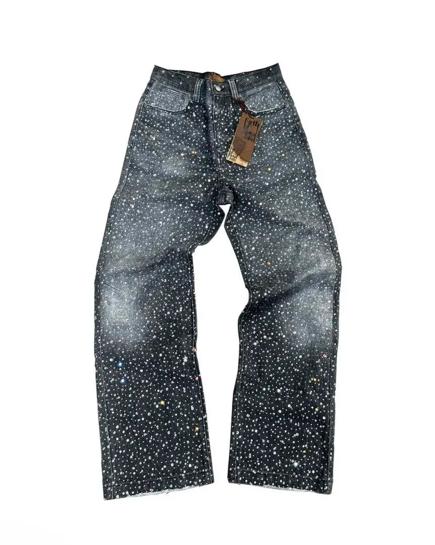 Vintage Full Crystal Denim Jeans-Modern Baby Las Vegas