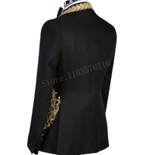 Load image into Gallery viewer, Luxury Gold Applique Blazer Vest Suit
