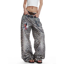 Load image into Gallery viewer, 3D Print Patch Leopard Baggy Jeans
