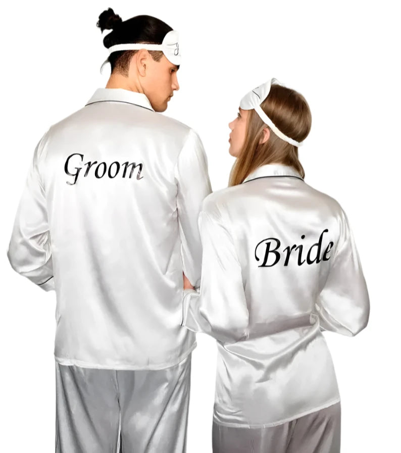 Customized Satin Bride And Groom Pajama Set