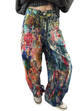 Load image into Gallery viewer, Colorful Painted Graffiti Denim Jeans
