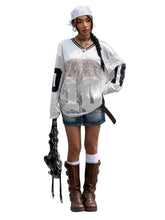 Load image into Gallery viewer, Lace Patch Number Sleeve Top-Modern Baby Las Vegas
