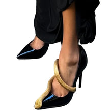 Load image into Gallery viewer, Gold Snake Wrap Sneakers
