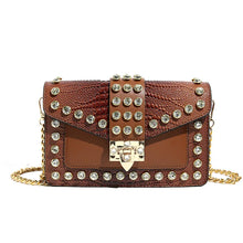 Load image into Gallery viewer, Luxury Rivet Diamond Leather Handbag
