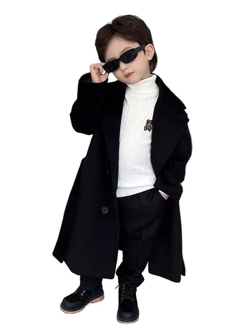 Long Wool Button Coat