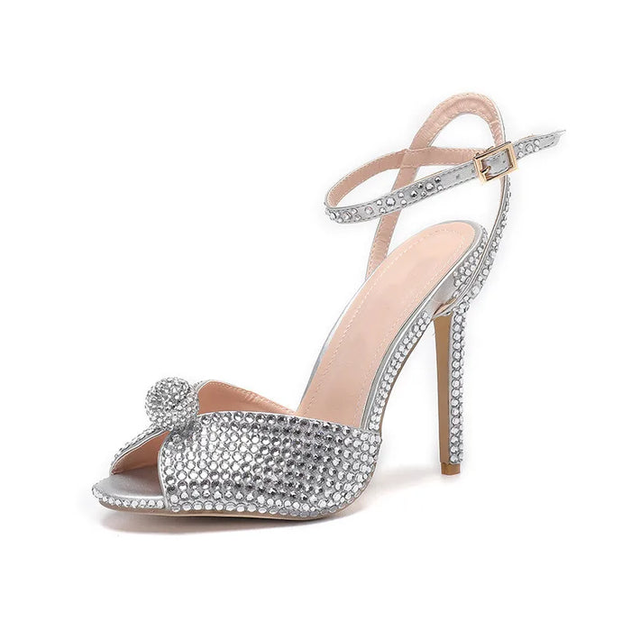 Rhinestone Peep-Toe Sandals-Modern Baby Las Vegas