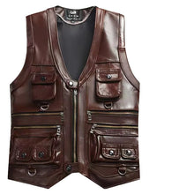 Load image into Gallery viewer, Genuine Leather Pocket Vest
