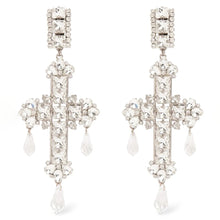 Load image into Gallery viewer, Crystal Cross Ear Clip Earrings
