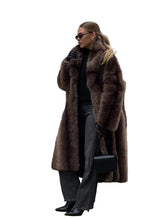 Load image into Gallery viewer, Brown Striped Fur Coat
