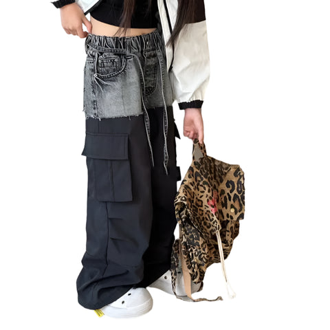 Patch Denim Cargo Pants-Modern Baby Las Vegas