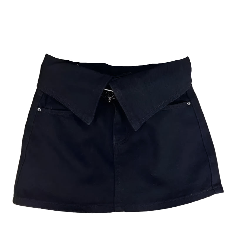 Dark Denim Flap Skirt