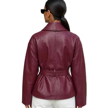 Load image into Gallery viewer, Belted Leather Wrap Jacket
