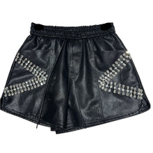 Load image into Gallery viewer, Crystal Design Leather Shorts
