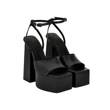 Load image into Gallery viewer, Square-Toe Thick Sole Platform Sandals
