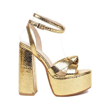 Load image into Gallery viewer, Textured Metallic Sandals
