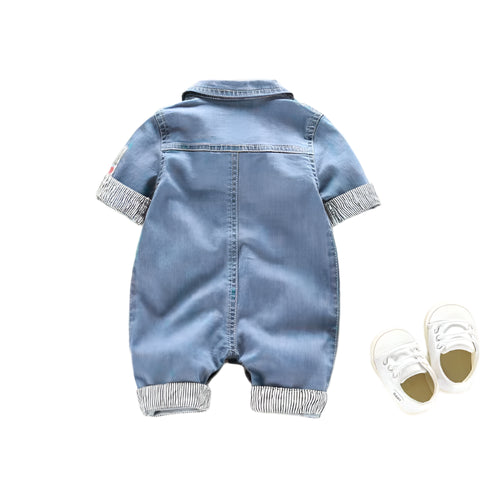 Dark Denim Romper-Modern Baby Las Vegas