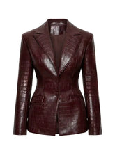 Load image into Gallery viewer, Burgundy Croc Jacket
