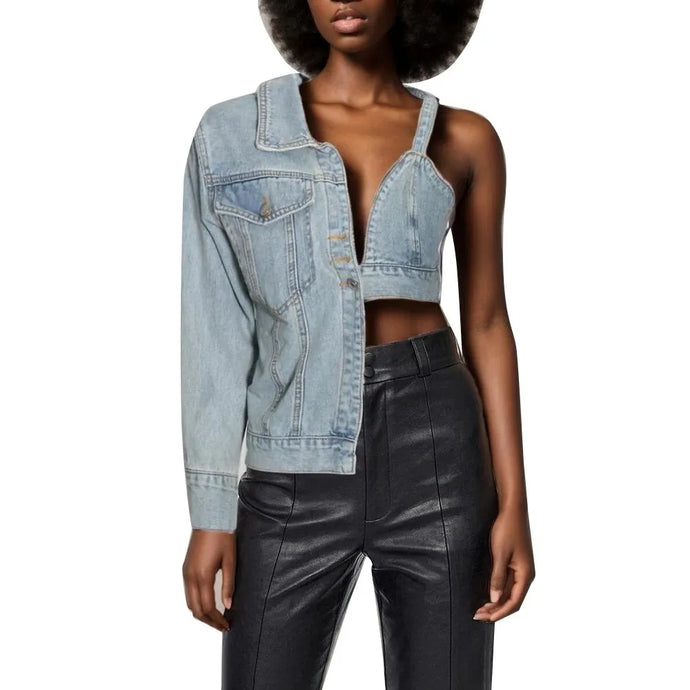 Patch Hollow Out Denim Jacket | Modern Baby Las Vegas