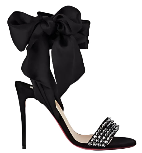 Crystal Spike Ankle Tie-Up Sandals-Modern Baby Las Vegas