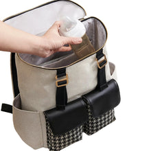 Load image into Gallery viewer, Houndstooth Patch Diaper Bag Backpack | Modern Baby Las Vegas
