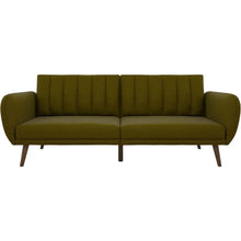 Load image into Gallery viewer, Green Ribbed Sleeper Sofa
