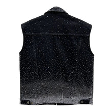 Load image into Gallery viewer, Silver Studded Denim Vest
