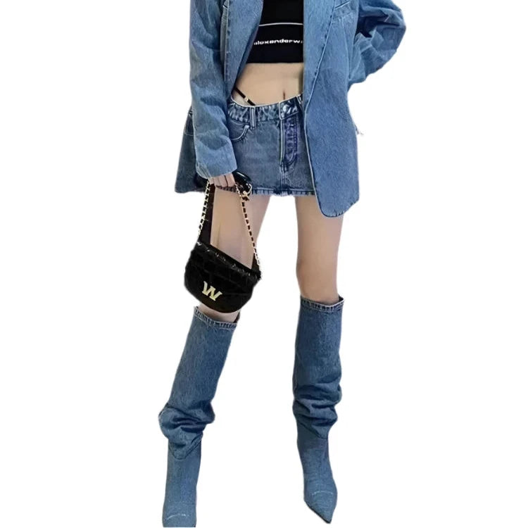 Denim Scrunch Boots