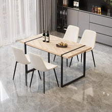 Load image into Gallery viewer, Wooden Herringbone Dining Table Set

