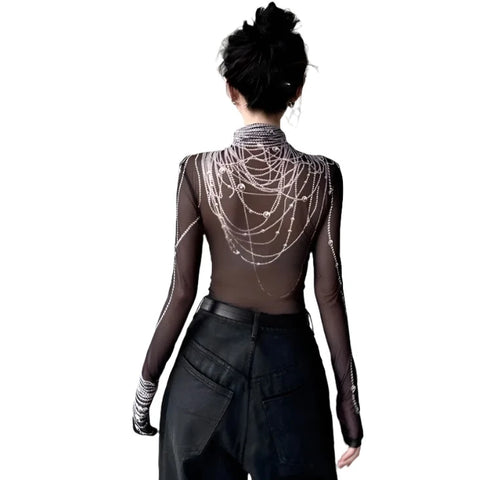 3D Pearl Print Mesh Top-Modern Baby Las Vegas