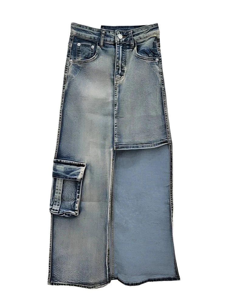 Irregular Denim Skirt