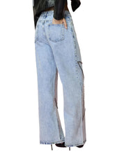 Load image into Gallery viewer, Black Rivet Star Design Denim Jeans
