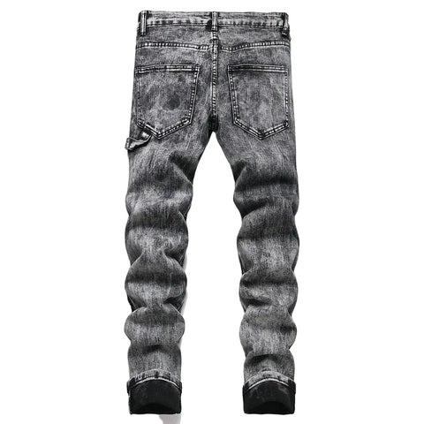 Beaded Patch Denim Jeans