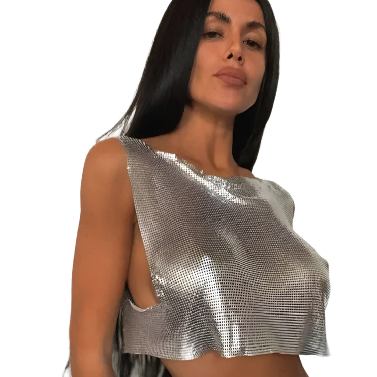 Metallic Crop Tank Top