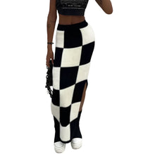 Load image into Gallery viewer, Long Knitted Checker Skirt
