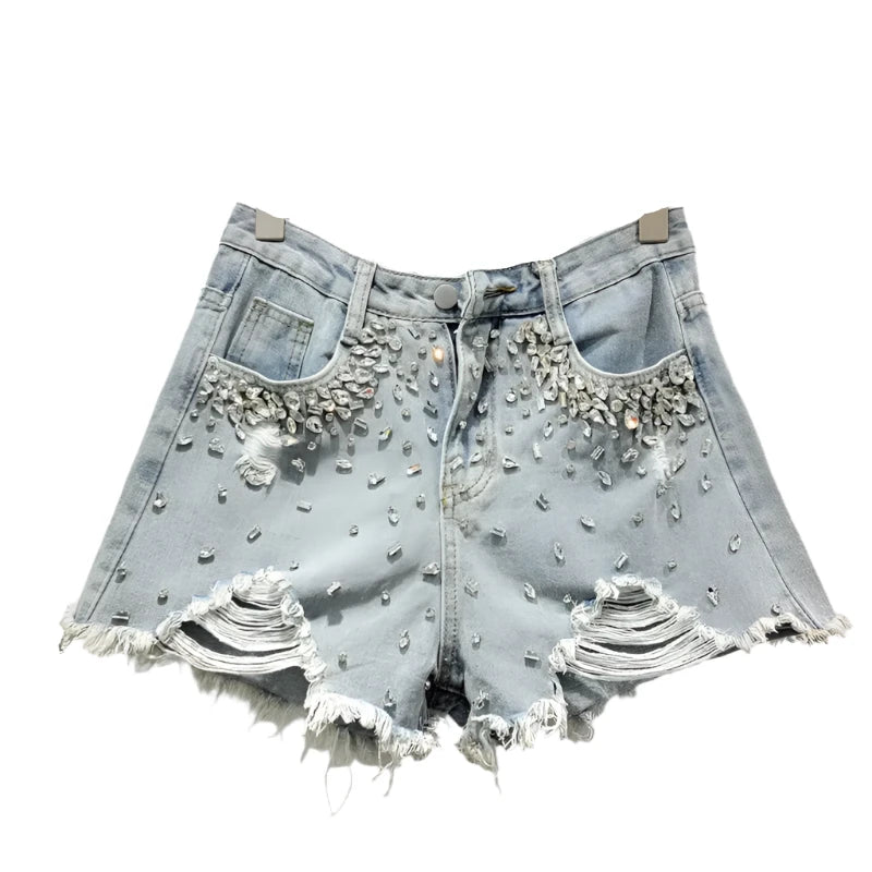 Crystal Denim Shorts