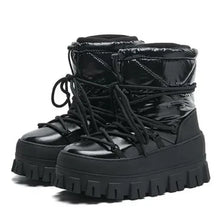 Load image into Gallery viewer, Platform Lace-Up Snow Boots
