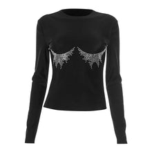 Load image into Gallery viewer, Crystal Bralette Long Sleeve Top
