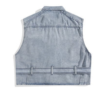 Load image into Gallery viewer, Loose Denim Buckle Vest
