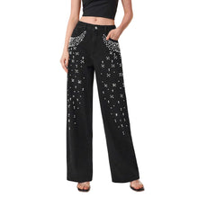 Load image into Gallery viewer, Pearl And Rhinestone Denim Jeans
