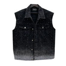 Load image into Gallery viewer, Silver Studded Denim Vest
