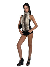 Load image into Gallery viewer, Striped Gradient Fur Halter Top
